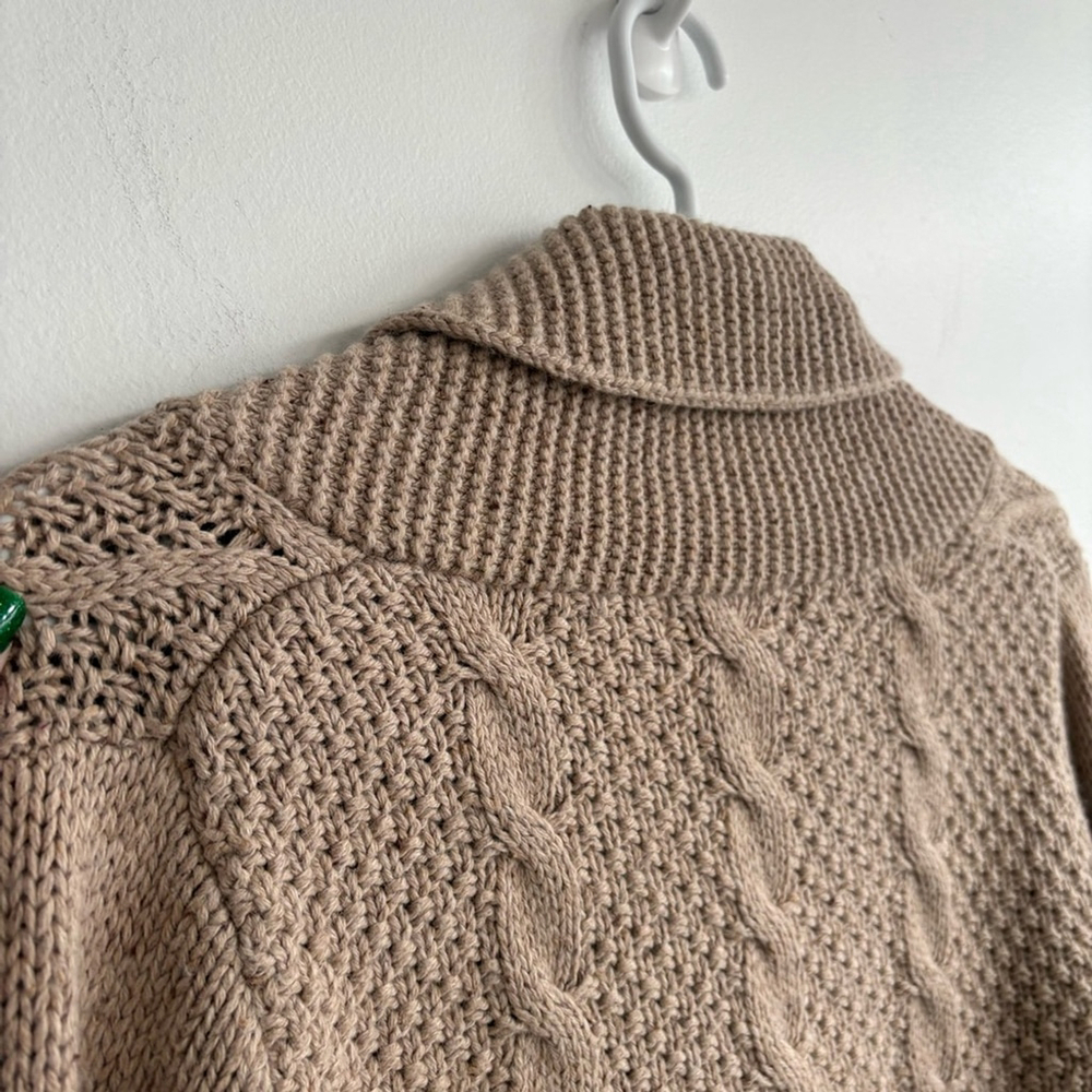 Vtg Eddie Bauer Cable Knit Button Up Shawl Neck Cardigan Sz Small - Picture 9 of 11
